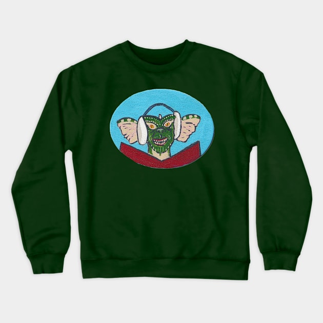 Caroling Gremlin Crewneck Sweatshirt by tesiamarieart